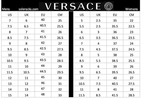 versace size guide mens|Versace size conversion chart.